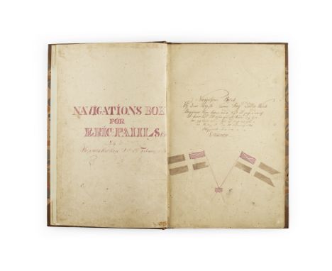 Scandinavian navigation manuscript, and a ship's account bookNavigations Bok för Eric Pahlson...12. February 1833[?], 93 manu