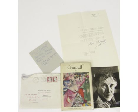 Chagall, MarcGenauer, Emily Marc Chagall. Paris: Flammarion, [n.d.] 12mo, signed to portrait verso: Marc Chagall, 1959, Glasg