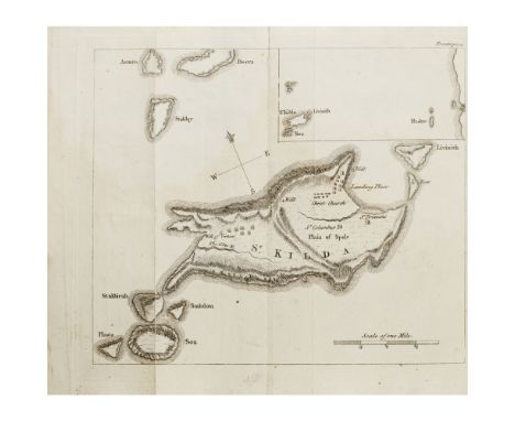 MacAulay, KennethThe History of St Kilda. London: T. Becket and P.A. De Hondt, 1764. 8vo, folding map, half-title, without th