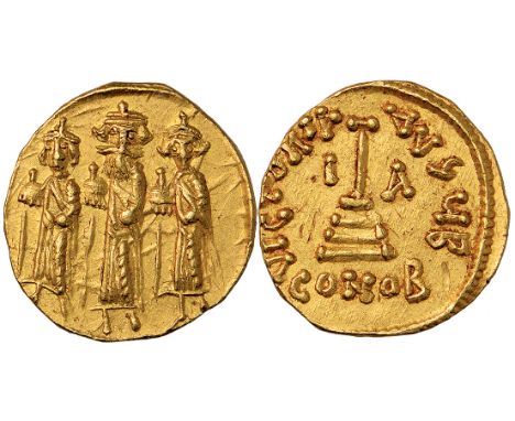 Ancient Coins, Byzantine Coins, Arab-Byzantine, Anonymous, but probably temp. of Mu’awiya bin Abi Sufyan (AH 41-60/661-680 CE
