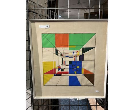 M O'ROURKE 1967 ABSTRACT PRINT