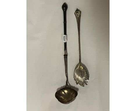 STERLING SILVER LADLE &amp; VICTORIAN STERLING SILVER SPOON 6OZS APPROX