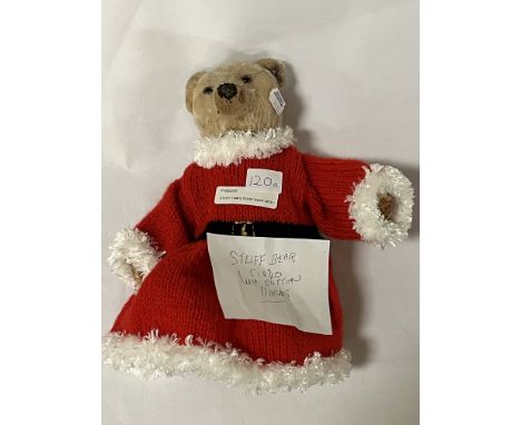 STEIFF 1940'S TEDDY BEAR WITH SANTA COSTUME