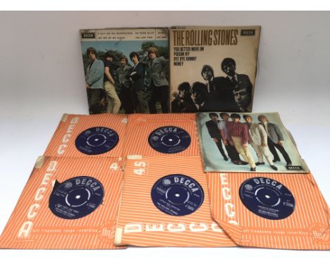 Eight 1960s Rolling Stones 7inch singles and EPs.