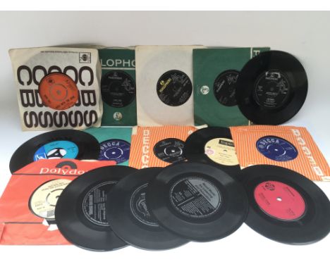 A collection of 7inch singles and EPs by various artists including The Beatles, The Rolling Stones and others.