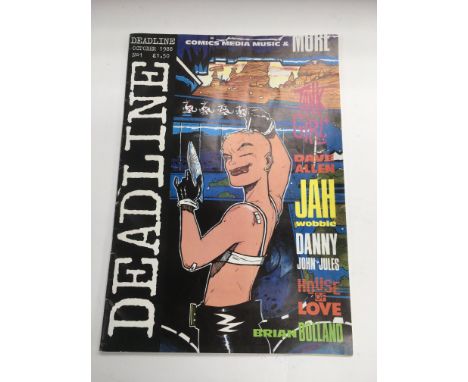 A rare Deadline magazine, issue number one. Contributors include Jamie Hewlett creator of Tank Girl and co creator of virtual