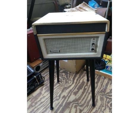 A Dansette Bermuda record player on legs. Restored and working.