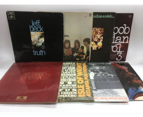 A collection of LPs by various artists including an early UK pressing of 'Truth' by Jeff Beck, 'First Step' by The Faces, 'Bo