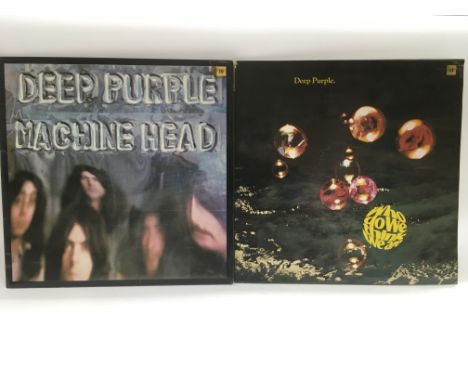 Two first UK pressings of Deep Purple LPs comprising 'Machine Head' and 'Who Do We Think We Are' both records are NM but both
