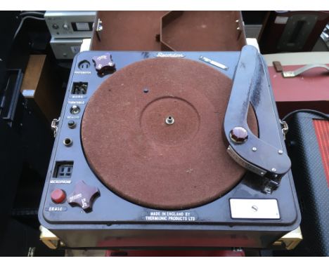 A Recordon Thermionic recorder turntable in a bakelite case.