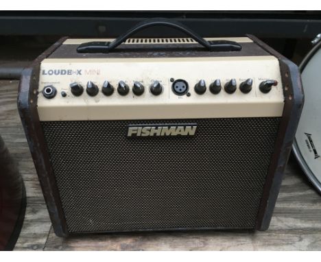 A Fishman loud box mini acoustic guitar and vocal amplifier.