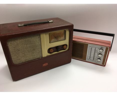 A vintage Amplion radio and a portable transistor radio (2).
