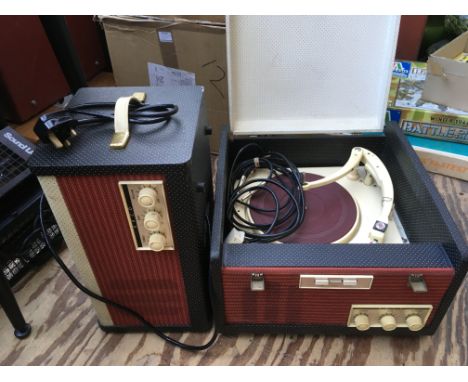 An Ekco record player and matching speaker (2). Restored and working.