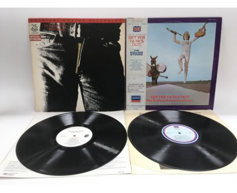 Two Rolling Stones LPs comprising an original master recording of 'Sticky Fingers' and a Japanese import of 'Get Yer Ya Ya's 