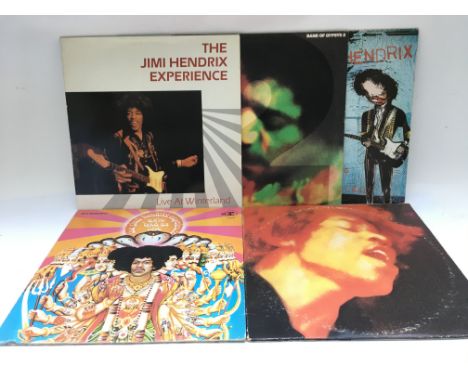 Five Jimi Hendrix LPs including 'Axis Bold As Love, 'Electric Ladyland' and others,