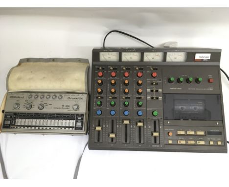 A Tascam 244 Portastudio and manual together with a Roland TR606 Drumatix drum machine with original carry case (2).