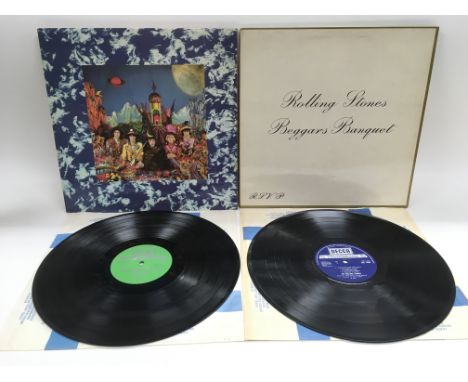 Two early pressing of Rolling Stones LPs comprising 'Their Satanic Majesties Request' TXS103 and 'Beggars Banquet' SKL4955. B