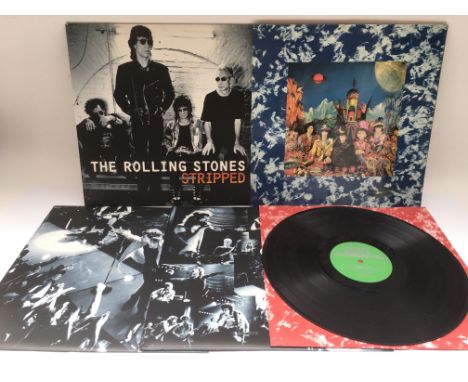 Four Rolling Stones LPs comprising 'Their Satanic Majesties Request', 'Stripped' and others.