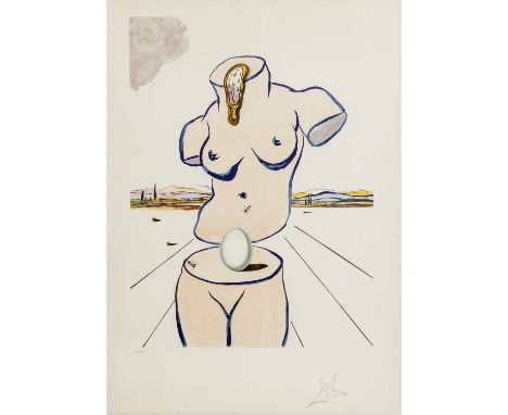   DALI, SALVADOR (1904-1989), "Torso (Geburt der Venus)",  Farblithographie/Arches France (mit Wasserzeichen), u.re. mit Blei