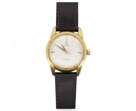A gentleman's early 1960's 18ct gold Omega Seamaster automatic wrist watch,, with baton numerals, movement c. 552, case diame