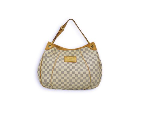 A Louis Vuitton handbag made from Damier Azur canvas with natural cowhide trim, with original dust bag and box.