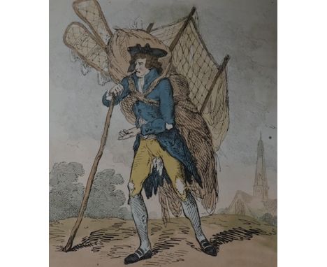 Charles Williams (fl.1797-1830), coloured engraving, 'National Pursuits, Town Talk', 1812, 31 x 48cm. &amp; Thomas Rowlandson