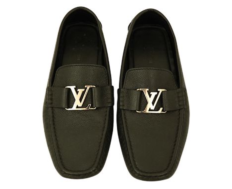 A pair of black Louis Vuitton Monte Carlo gentleman's loafers, UK 8.5