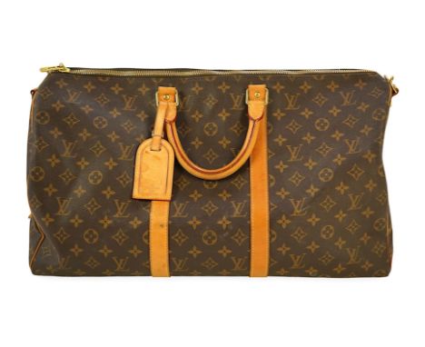 A Louis Vuitton Keepall Bandouliere Shoulder strap with damp-stains; other light stains and acceptable wear but generally goo