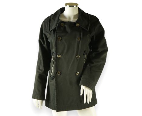 A Louis Vuitton black cotton double breasted coat Size Small