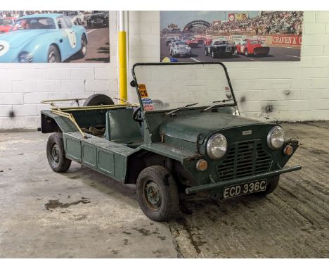 Make & Model:Morris, Mini Moke Date of Reg:ECD336C Colour:Green cc:850  Fuel Type:Petrol Mileage:27071 Transmission:manual Su