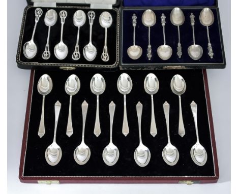 A Set of Twelve Elizabeth II Silver Teaspoons and Other Silver Teaspoons, the set of twelve with six silver Assay marks 1961 