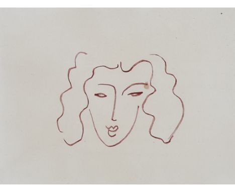 ***Henri Matisse (1869-1954) - Sanguine lithograph - Plate 136 "Florilege des Amours de Ronsard", 1948, printed by L'Atelier 