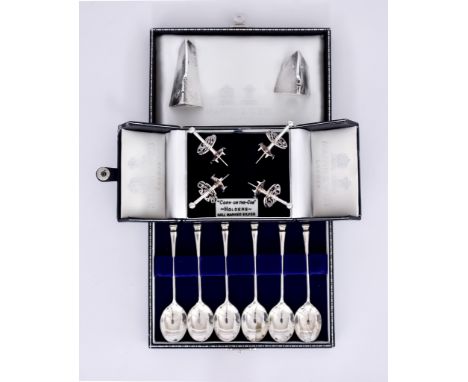 An Elizabeth II Silver Figural Salt and Pepper Pot and Mixed Silver Ware, the salt and pepper by Ian David Young, London 1992