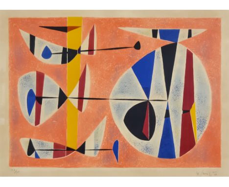 ***Gustave Singier (1909-1984) - Limited edition lithograph in colours - 'Composition' (1953) - No. 48/75, signed and dated 5