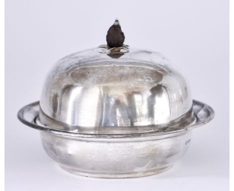 A George V Silver Circular Muffin Dish, Cover and Liner, by Thomas Bradbury &amp; Sons Ltd, Sheffield 1913, of plain form wit