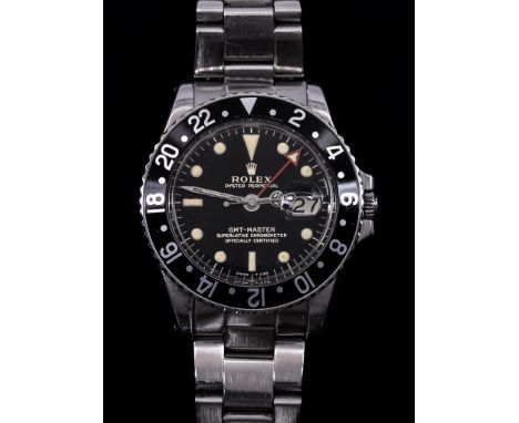 A Gentleman's Automatic Wristwatch by Rolex, Model GMT-Master, Oyster Perpetual, Model No.1675, serial No. 1330744, (1967), s