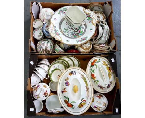 MISCELLANEOUS CERAMICS, TO INCLUDE ROYAL WORCESTER EVESHAM PATTERN, COALPORT INDIAN TREE, ETC