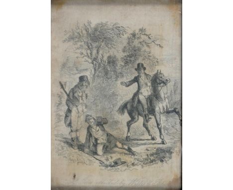 AN EARLY 19TH C PROFILE SILHOUETTE OF THOMAS HOOD, 21 X 16CM, IN ROSEWOOD FRAME, 19TH C SCHOOL, PORTRAIT MINIATURE OF A GENTL