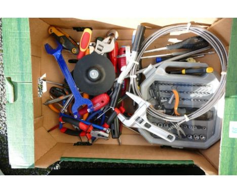 A collection of mainly unused hand tools including screwdrivers, spanners, pliers, etc (1 tray) 