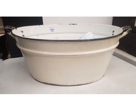 Enamel two handled tub 49cm diameter 