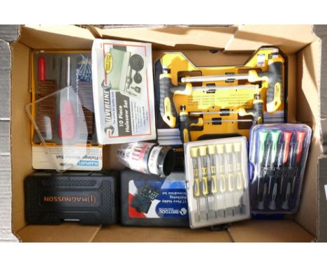 A collection of mainly unused hand tools including screwdrivers, spanners, pliers, etc (1 tray) 