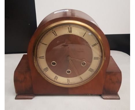 Mahogany cased late Art Deco period mantle clock 