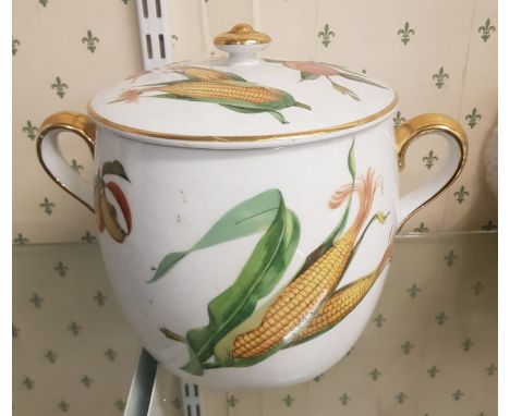 Royal Worcester Evesham Pattern Lidded Pot. Height: 21cm 