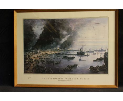 A&nbsp; limited edition colour print after Charles Cundall, "The Withdrawal from Dunkirk 1940", no 45/2000. 35cm x 55cm