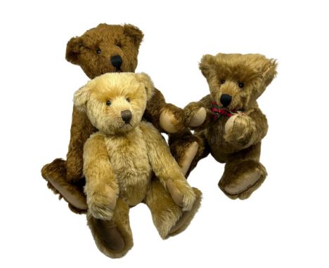     A collection of three Sunny by Anna-Marie van Gelden bears. Hand-made in Holland, these three bears are crafted from plus