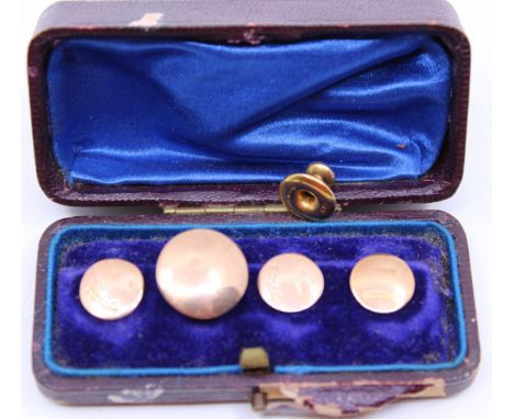 9ct Gold Shirt/Dress/Collar Studs. Five of them altogether. Four of them with matching hallmarks for Chester Gold. The collar