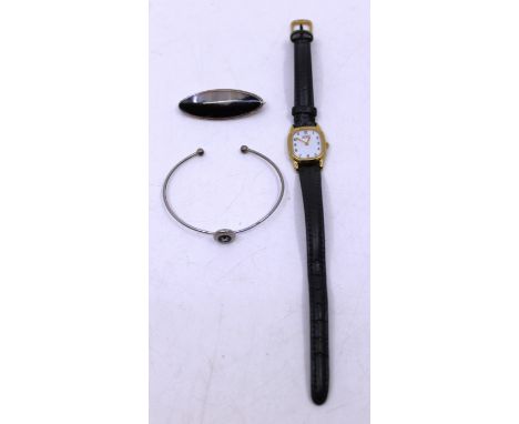 Sterling Silver Blue John Brooch, a Ladies Citizen Eco-Drive Watch and a Base Metal Ted Baker Bangle.  The Sterling Silver Bl
