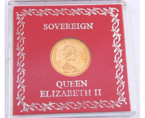 1981 Sovereign Queen Elizabeth II Cased.  In Uncirculated Condition.  Struck in 22ct Gold.  Bears Benedetto Pistrucci's famou