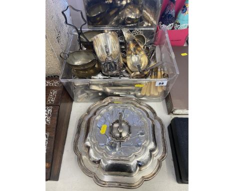 A qty of silver plate inc. flatware