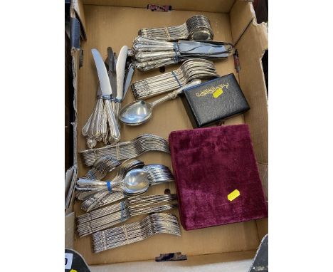 A qty of Silver plated flatware